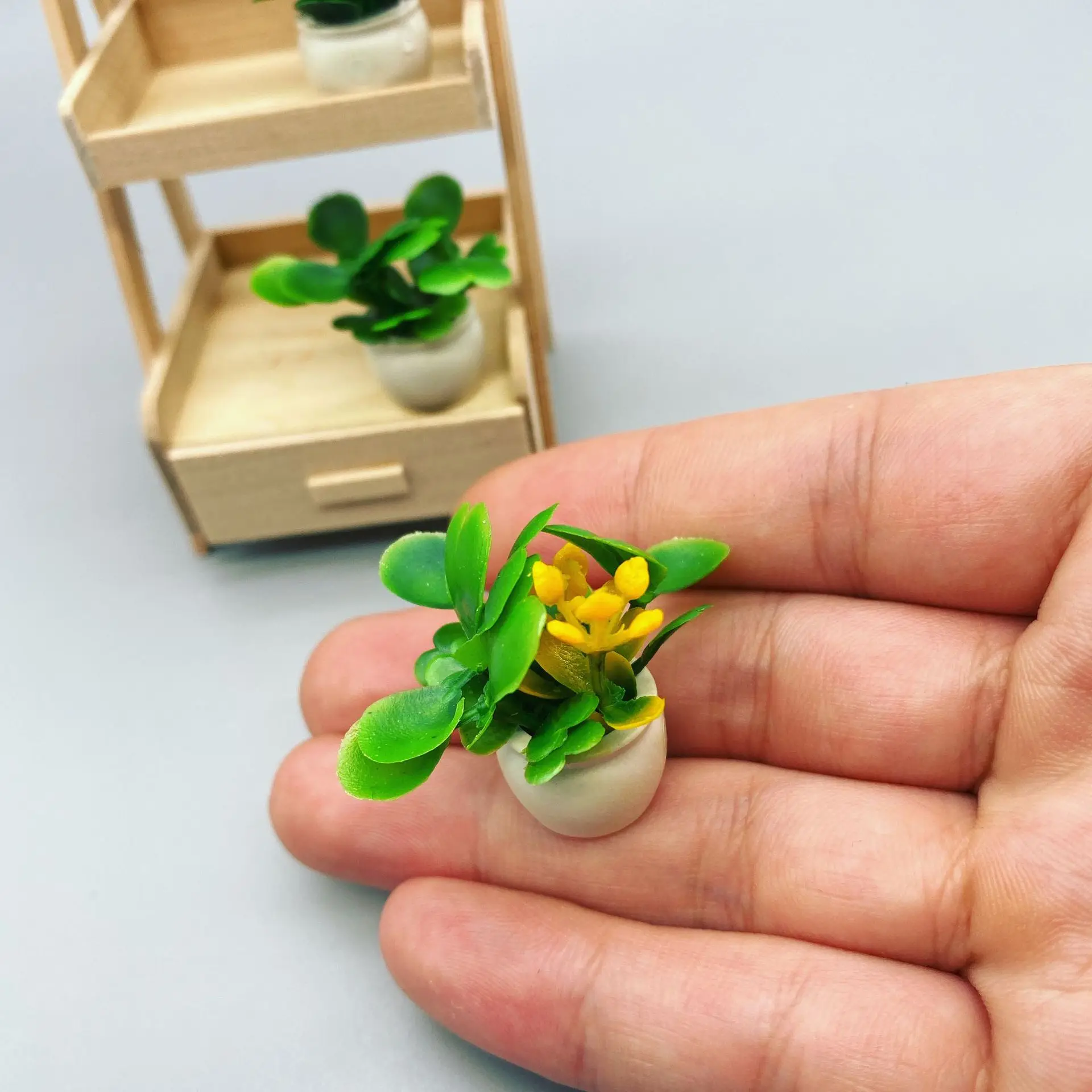 Furniture Potted Miniature Artificial Tiny Bonsai Model Mini Flowerpot Fake Succulent Plant Greenery Ornament Fairy Garden Gnome