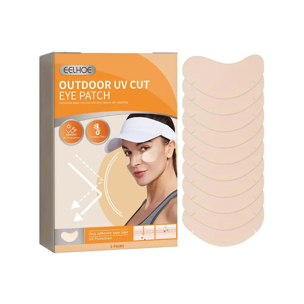 5pairs Facial Sun Protection Patch Anti UV Moisturizing Nourishing Fade Spots Eye Mask For Outdoor Sports P5E4