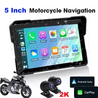 JIUYIN 2K 5 inch Recorder Motorcycle Multimedia GPS Navigation Wireless CarPlay Android Auto IP67 Waterproof Screen Bluetooth