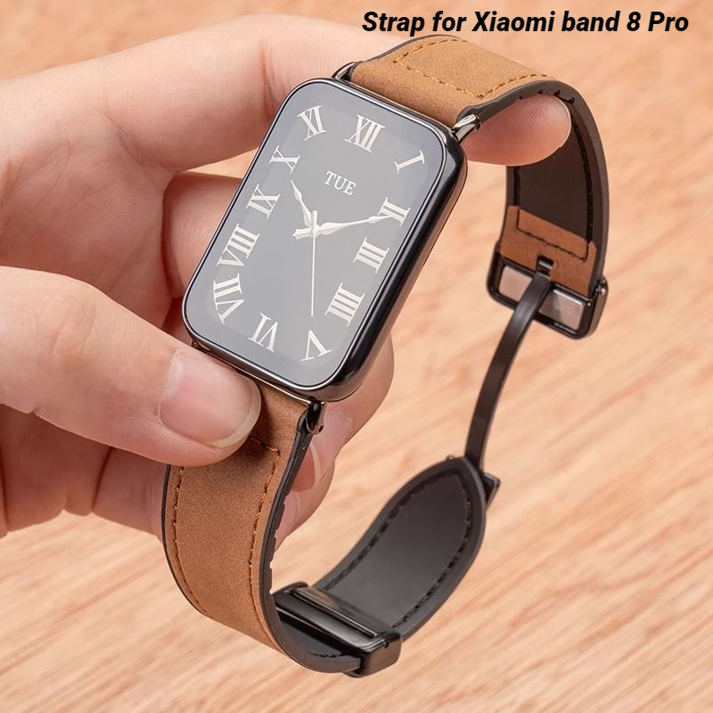 

Ремешок из коровьей кожи для Xiaomi band 8 pro, сменный спортивный браслет для наручных часов Mi band 8 pro, для мужчин и женщин