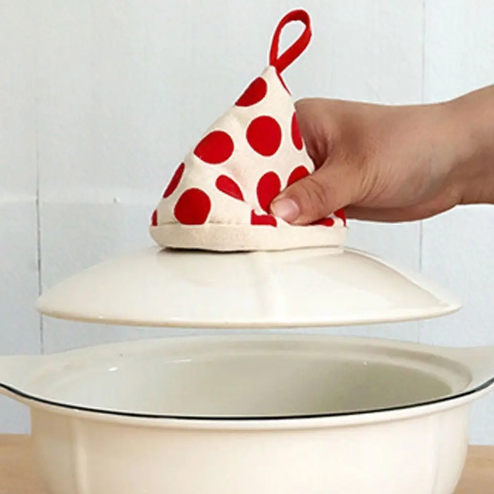 Kitchen Tool Pot Handle Cap Durable Cotton Triangle Microwave Glove High Temperature Resistance Non-slip Oven Gloves