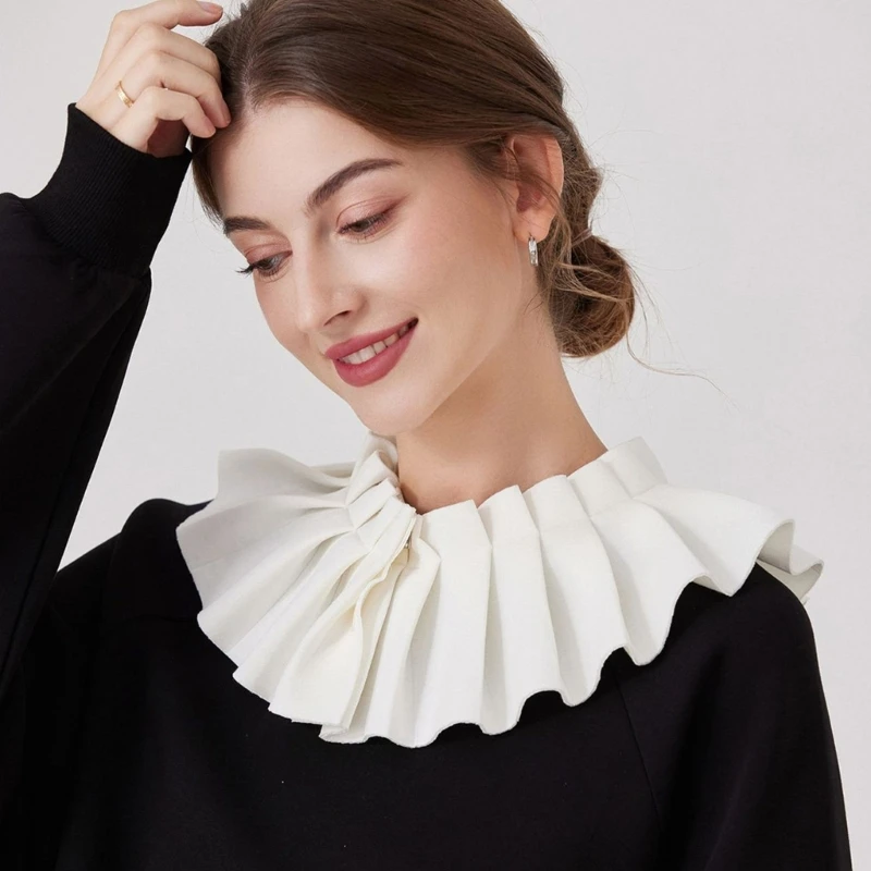 

Pleated Laple Shawl for Lady Girl Shawl Collar Beautiful Shawl False Collar