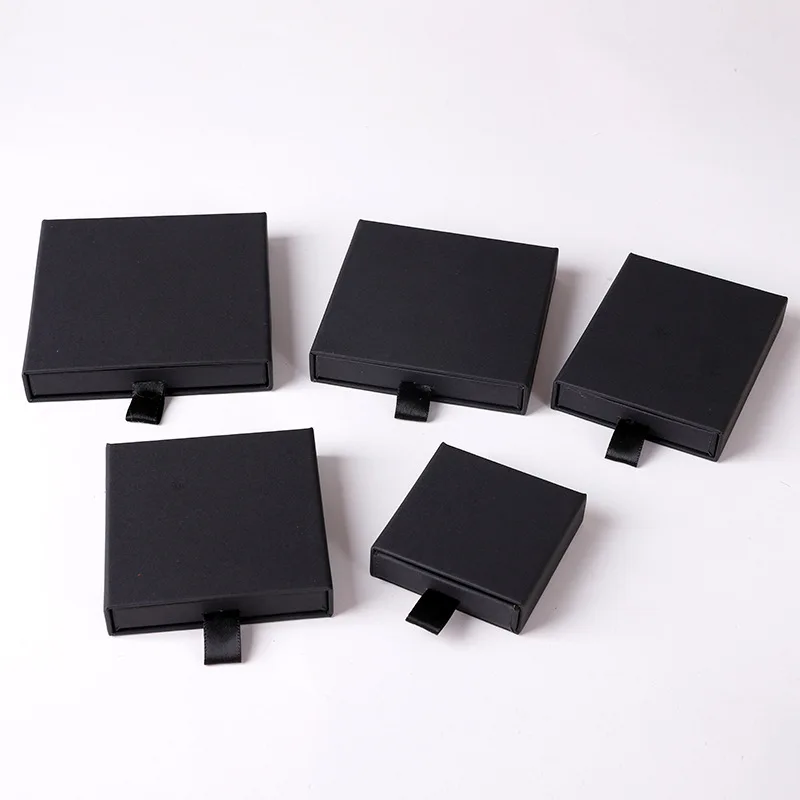 10Pcs 1.7Cm Thin Small Jewelry Packaging Box Multiple Colors Sizes Drawer Boxes For Ring Earrings Necklace Gift Storage Case