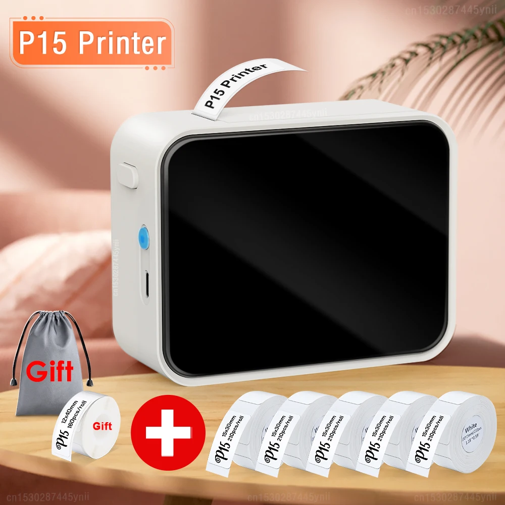 Fabricante de Etiquetas Térmicas sem Fio Bluetooth Portátil Mini Máquina com Fita Adesiva Uso Doméstico e de Escritório P15