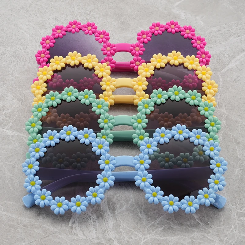 New Children's Daisy Series, Cute Little Flower Sunglasses, Round Frame, Petal Glasses 2
