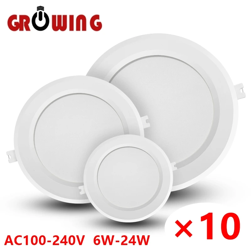 Downlight,2PCS RGB 10W WHITE  Spot lumineux LED coloré encastrable
