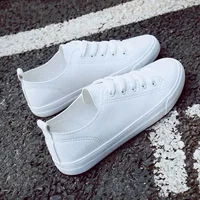 Pu Lace-up New Vulcanized Sneakers Solid Women's Shoes 2024 Hot Sale Round Toe Spring/autumn Dad Shoes Low-heeled Sports 1