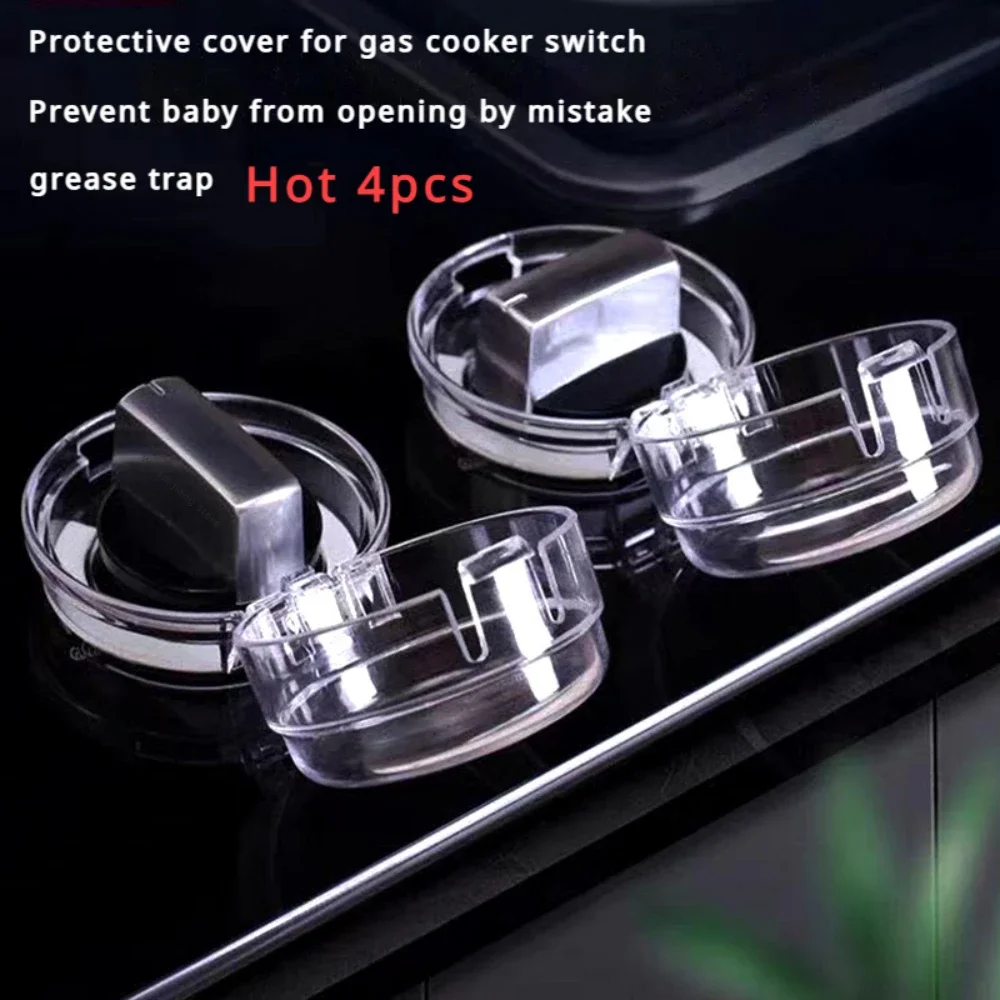 Outlet Cover Wall Switch Protective Security Child Kitchen Protections Gas Kids 2/4Pcs Baby Stove Protector Safety Lock Dust