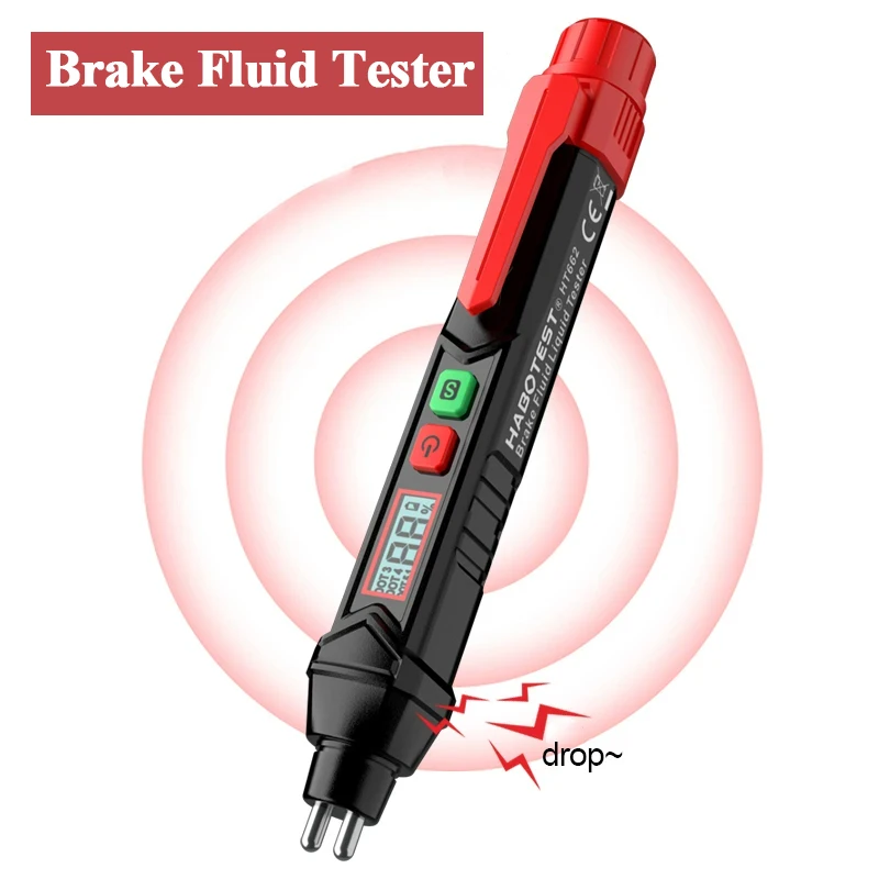 Brake Fluid Tester Auto Car Brake Liquid Digital Tester Pen LED Indicator Accurate Automotive Oil Sound Light Alarm
