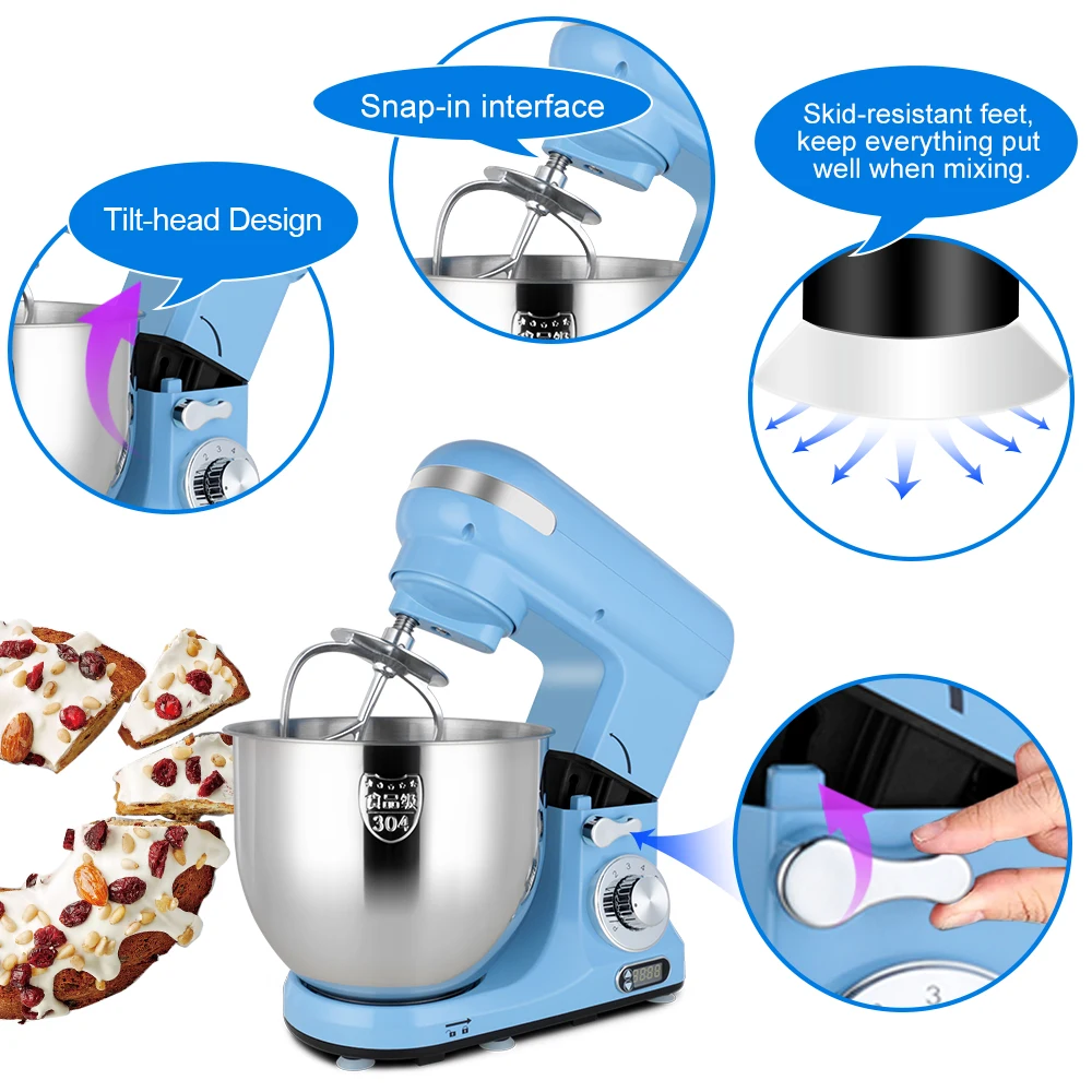 Duty Stand Mixer 5.7l Dough Baking Mixer Machine Food Home Kitchen Appliance Cake Aid Planetary Food Mixers 3