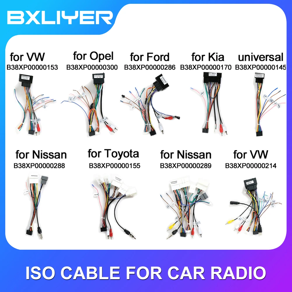 16 PIN Auto Radio ISO Adapter Kabel quadlock adapter für VOLKSWAGEN VW FORD  KIA TOYOTA NISSAN OPEL ISO Kabelbaum CANBUS BOX