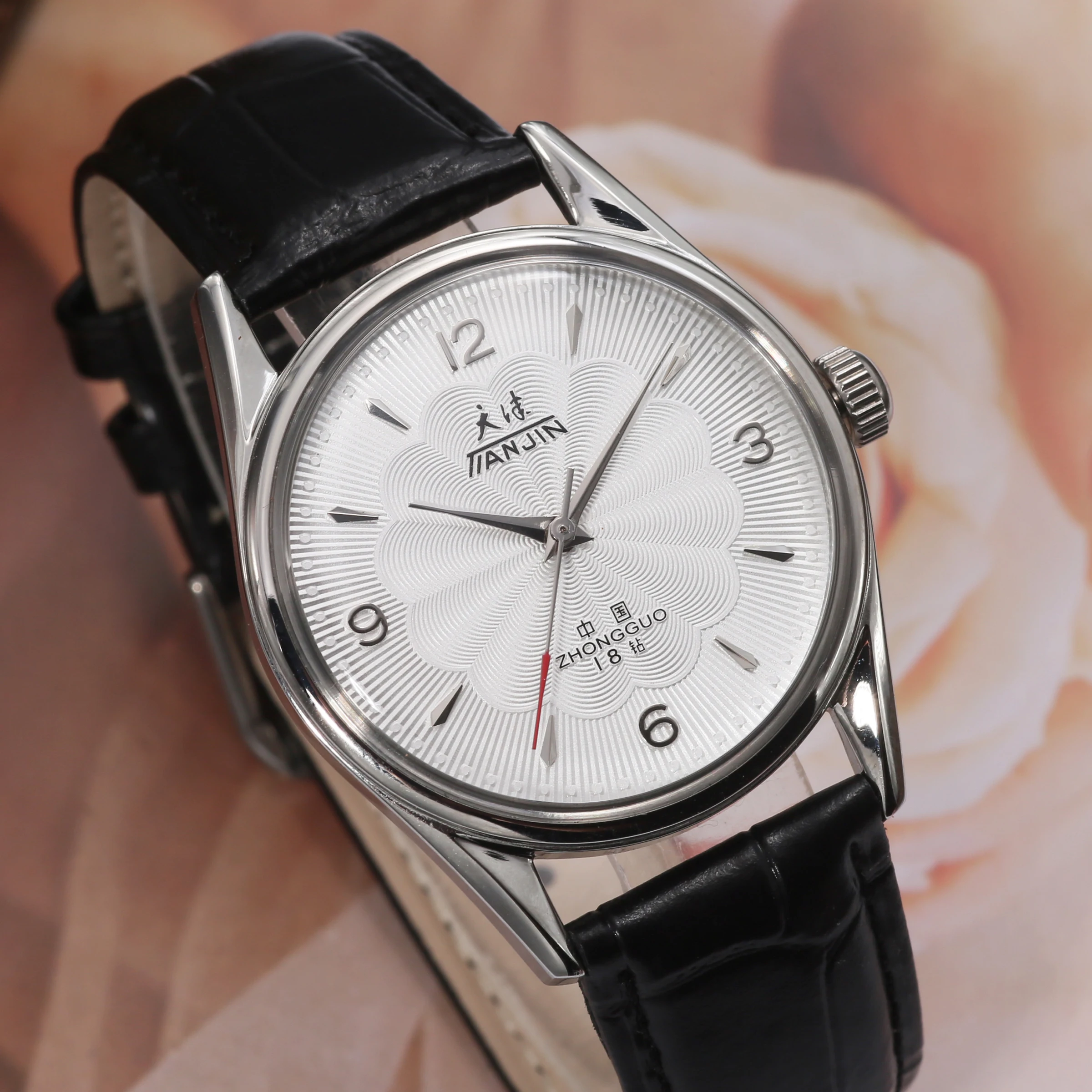 Tianjin Mechanical Watch Men's Manual Winding Watch shanbghai 8120 Movement 38MM Stainless Steel Waterproof