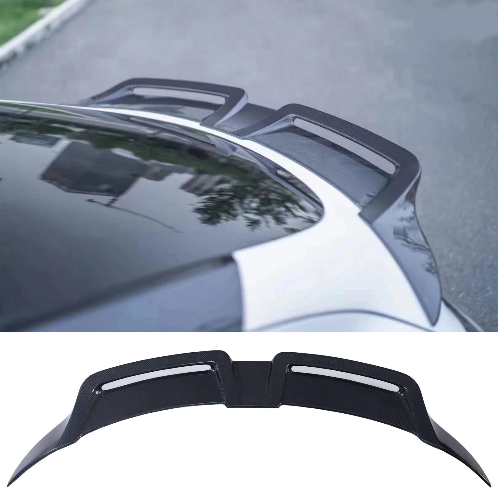 For Tesla Model Y Rear Spoiler Trunk Lip Carbon f Material Wing Spoiler
