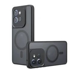 Motorola ThinkPhone Translucent Matte Shockproof Case with Magnetic Soft TPU Frame - Moto ThinkPhone 25 (Black)
