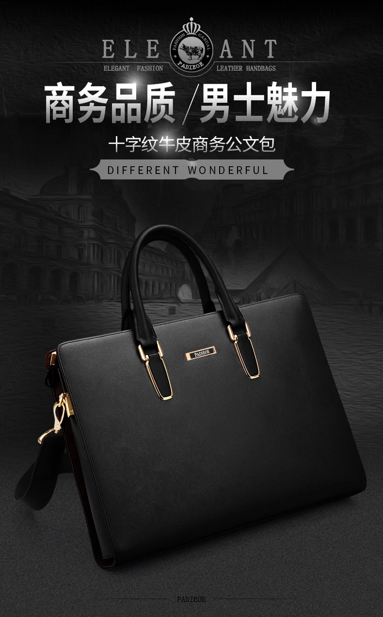 Leather Bag for Men Luxury Laptop Bag Executive Briefcase Man Suitcase  Piquadro Women's Bags Men's Handbag Brand Business Tote - AliExpress