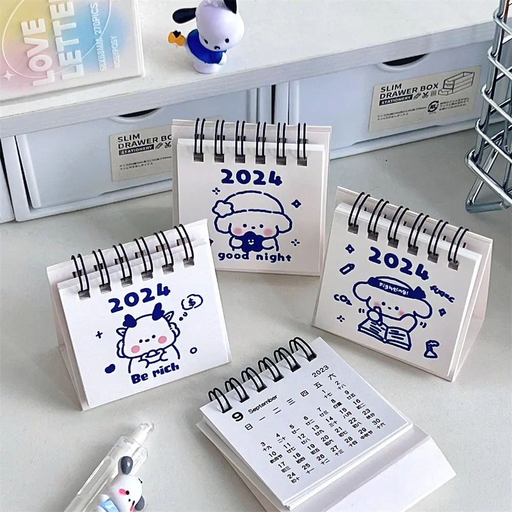 2024 Desk Calendar, Magic College Rabbit Blue Mint Green Foil Stamping Mini  Cartoon Anime Student Calendar Planner With Sticker, Exquisite And Cute  Fairy Tale Notepad - Temu