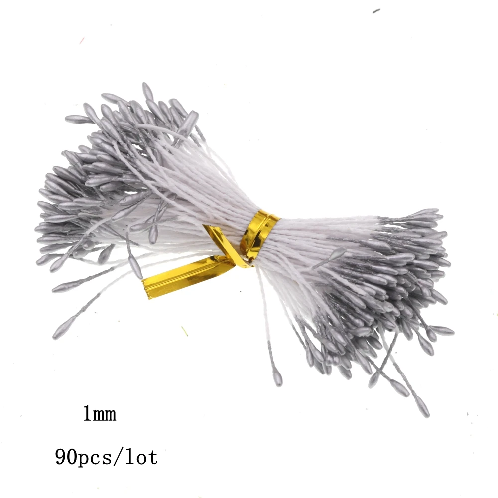 10/12/90pcs Silver Gold Mixed  Artificial Flower Cherry Stamen Berries Bundle DIY Fake Christmas Wedding Gift Box Wreath Decor