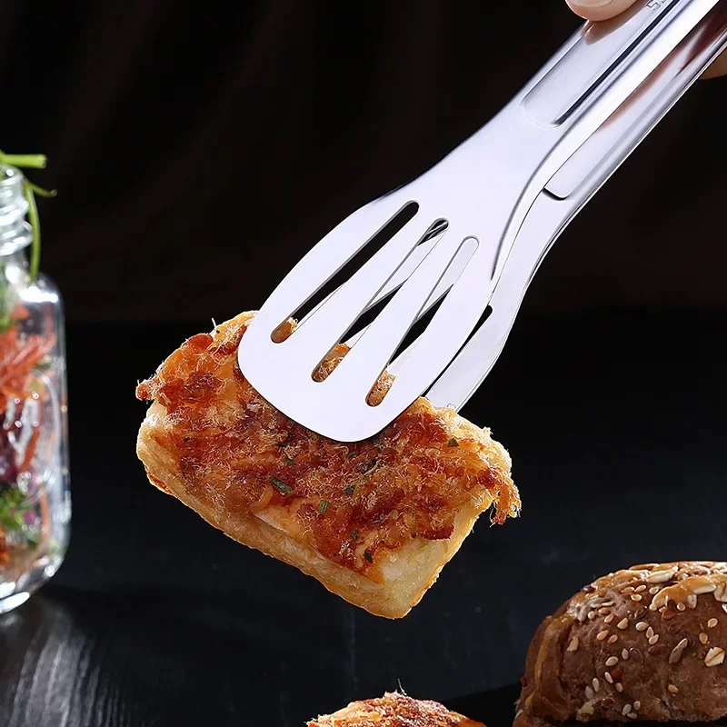 Description Picture 6 of itemStainless Steel Food Tongs Kitchen Utensils Buffet Cooking Tool Anti Heat Bread Clip Pastry Clamp Barbecue Kitchen Steel