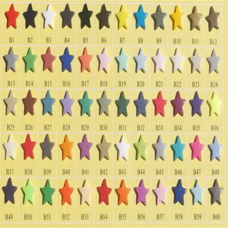 Glossy or Matte finish Round Star T3 T5 T8 KAM Resin Snap Button fastener Plastic Snaps button, 1000 sets/color ,B02 4