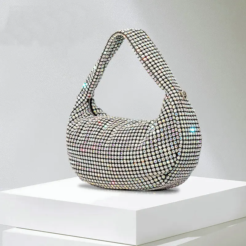 

Full Diamond Handbag Female Inlaid Diamond Rhinestone Dumpling Luxury Brand Shoulder Bag