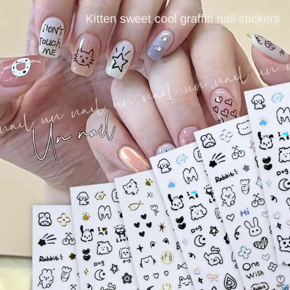 

Nail Art Sticker DIY Nail Slider Decals Decoration Cartoon Strips Full Wraps Glossy Self Adhesive Manicure Ornaments For Women