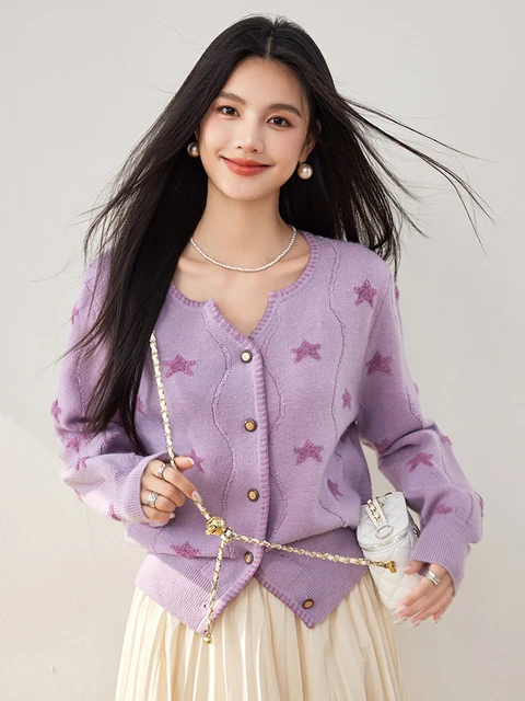 Moda elegante Cardigan lavorato a maglia donna autunno e inverno