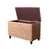 Multifunctional Rattan Woven Storage Box Large Capacity Flip Cover Clothing Case Shoe Changing Stool Convenient Pulley Step Seat 6