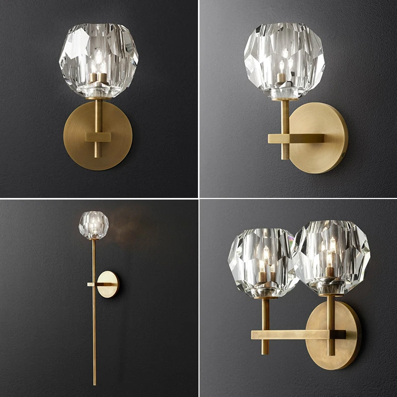 

Nordic Luxury Crystal Wall Light Modern Living Bedroom Sconce Lighting Aisle Hallway Staircase Home Indoor Decor Wall Lamp