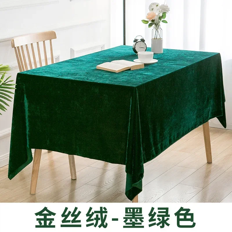 

Gold Velvet Activity meeting tablecloth thickened Exhibition Office red spread cloth tablecloth blue