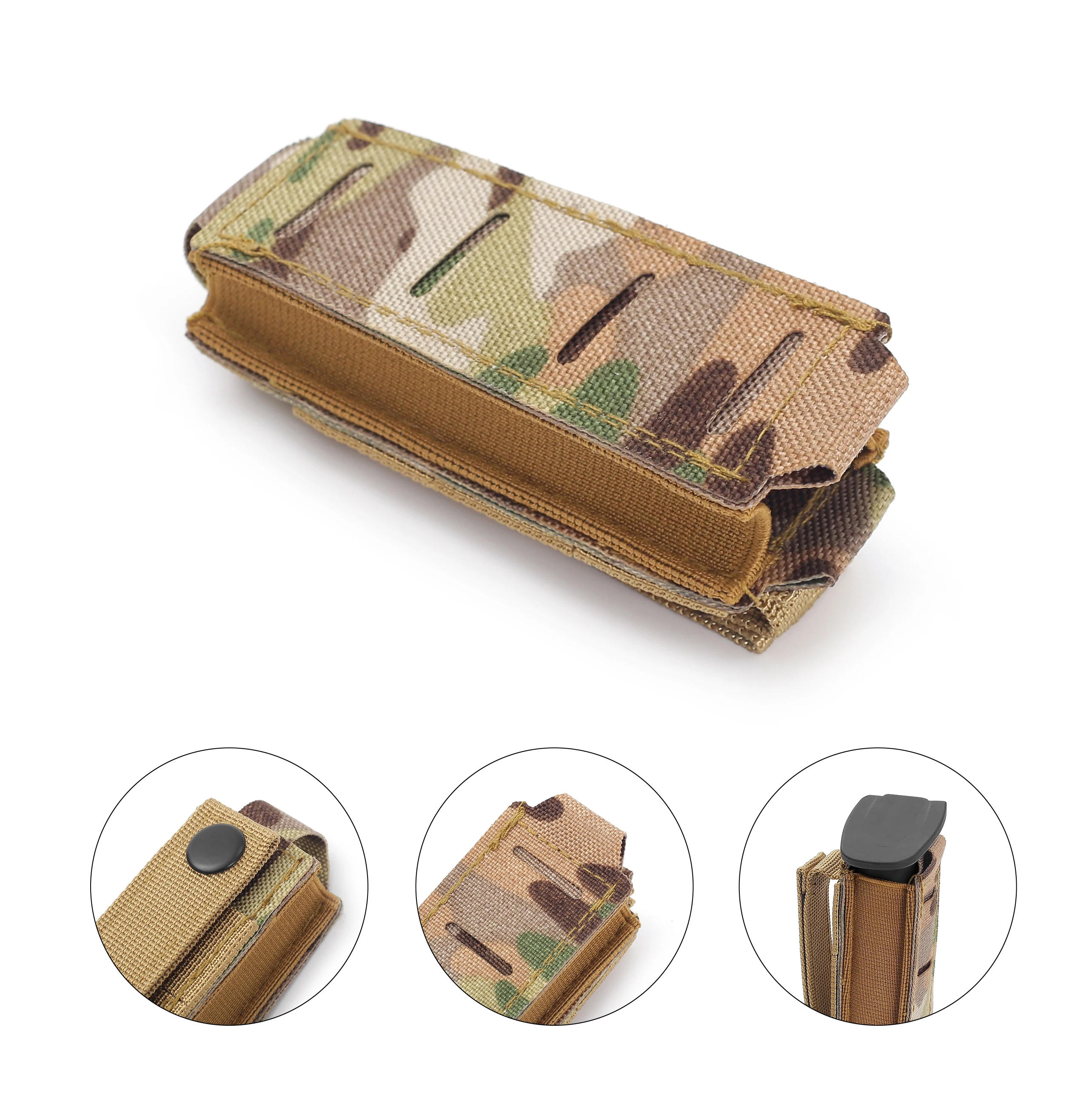 Laser Cut Molle 9mm Magazine Pouch for 17 M9 Single Mag Bag Flashlight Pouch Knife Holster Hunting Gear