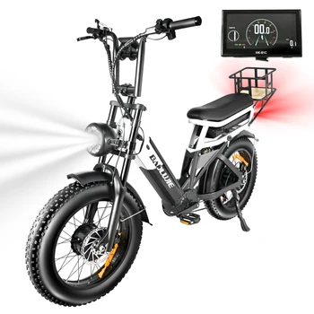 2000W Peak Cargo Electric Bike for Adults with Dual 15Ah Batteries(30Ah) Shima 7 Speed 80Miles-150Miles Long Range Electric Bike 1