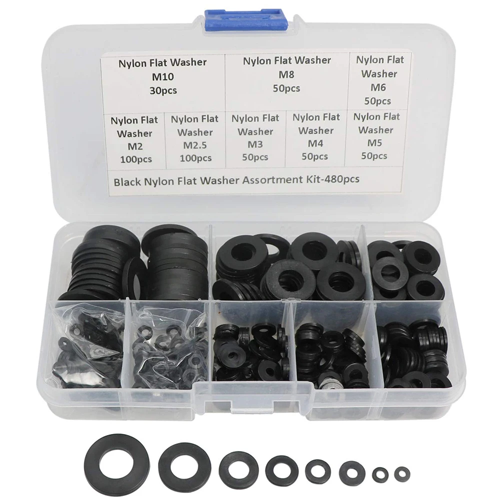 Lot De 100 Rondelles Plates Noires En Nylon M3 - 8mm Diamètre Extérieur, 1mm D'épaisseur - Pour Bricolage Et Fixation