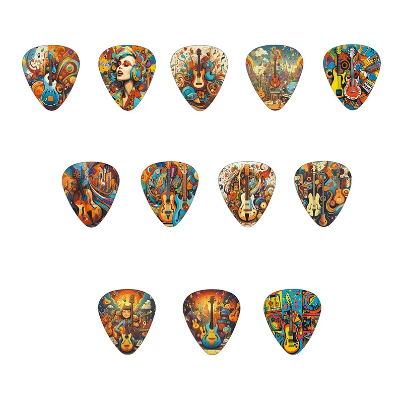 Guitar Picks Guitar Thumb Paddle 0.46/0.71/1.0Mm Cartoon Couples Acoustic