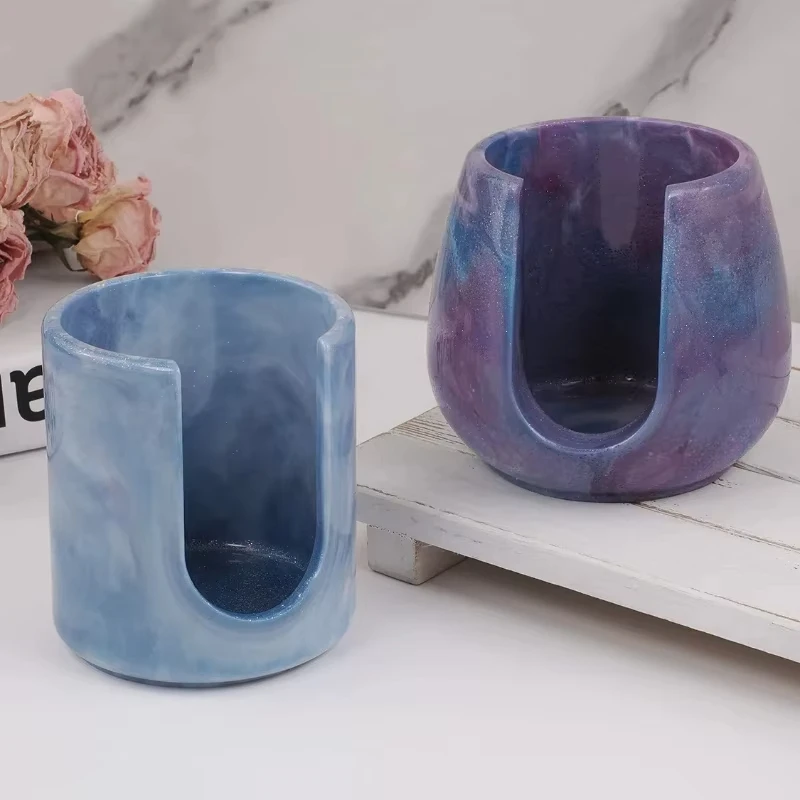 콘크리트 에센셜 오일 캔들 홀더 실리콘 몰드 DIY 석고 시멘트 아로마테라피 퍼니스 왁스 멜팅 퍼니스 디퓨저 몰드