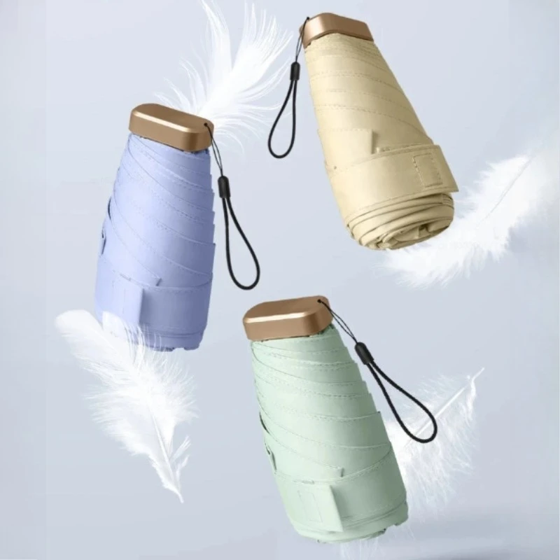 Compact Dual-Use UV Protection Pocket Umbrella with Vinyl Coating