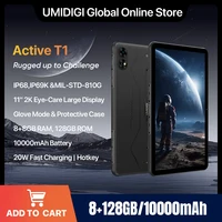 UMIDIGI Active T1 IP68 IP69K 11"Tablet Android 13,16GB (8+8 Extended) RAM,128GB ROM 10000mAh 2K HD 20W Tablet with Keyboard 1