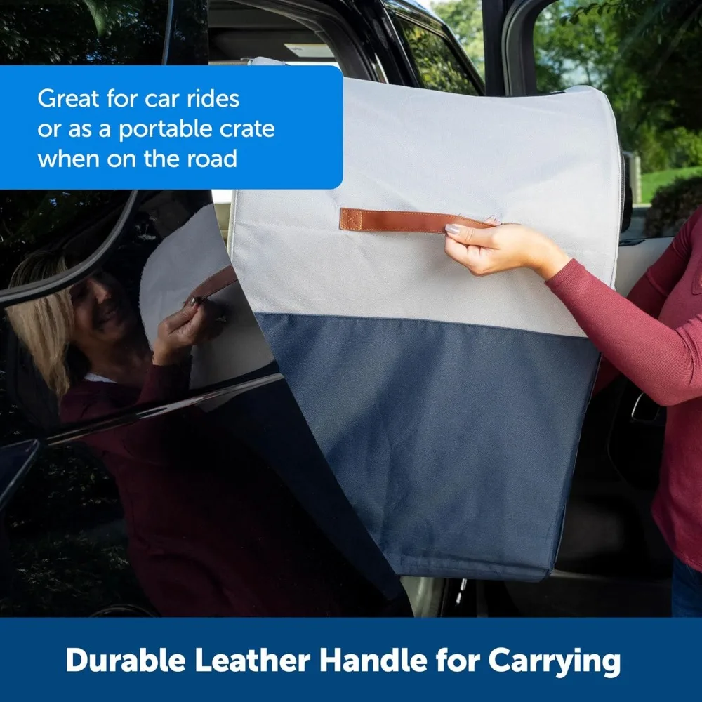 Portable Pet Carrier with Durable Aluminum Structure, Ventilated Mesh Sides, and Easy Setup