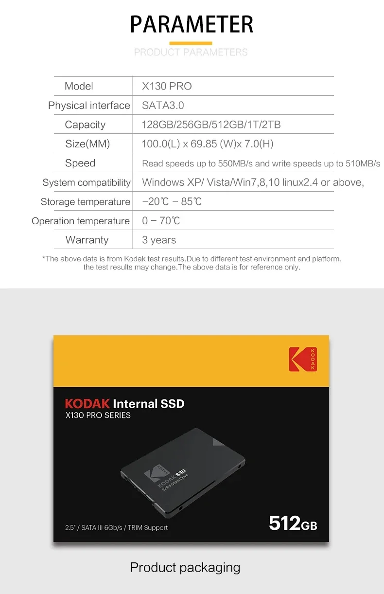 KODAK Original SATA3 SSD 1TB Internal Solid State Drive