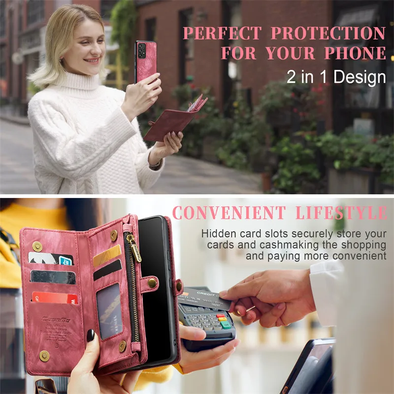 Premium Magnetic Flip Leather Wallet Phone Case with Card Holder