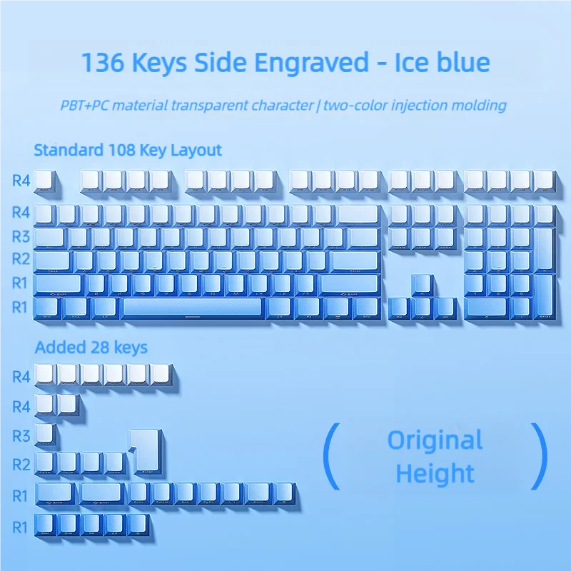 LEOBOG PBT Ű ĸ,   PBT , ü  Ű ĸ, DIY  Ű ŰƮ, 136 Ű