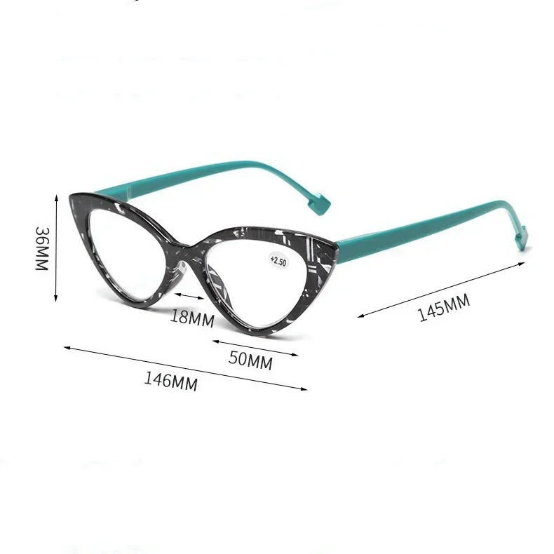 Cat Eye Hyperopia Eyeglasses Anti Blue Light Reading Glasses for Women Men Trendy Colorful Floral Frame Presbyopia Glasses 6
