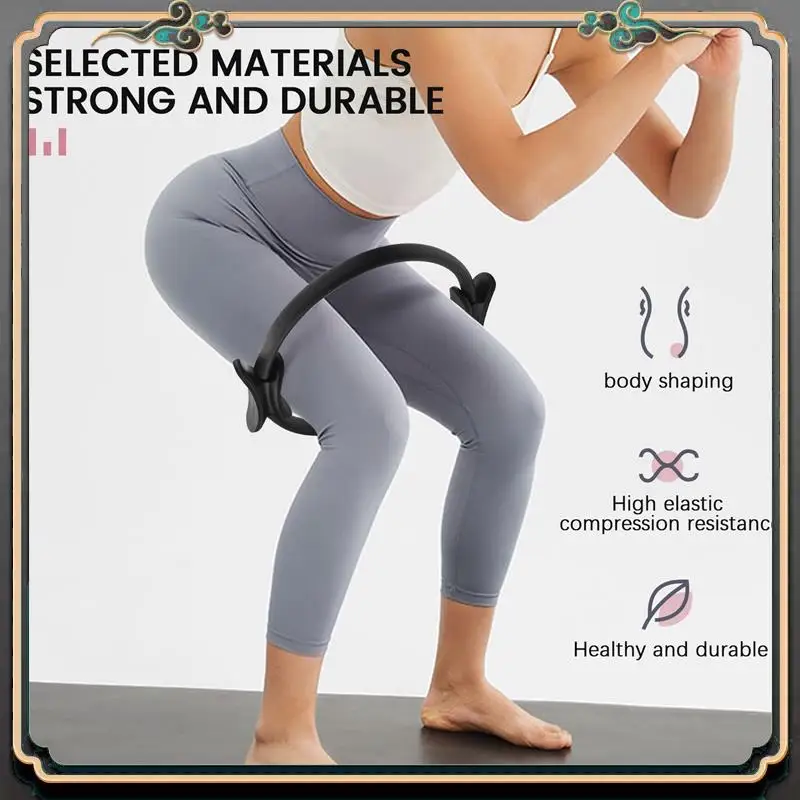 Premium Pilates Ring Magic Circle Body Sport Exercise Fitness Strength Yoga Tool-Black