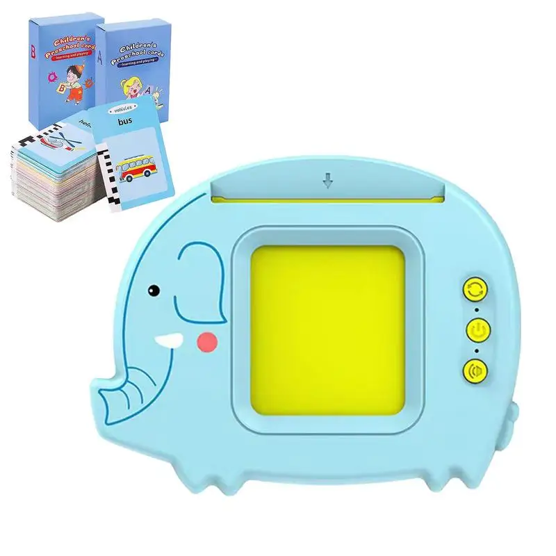 

Говорящие флэш-карты 112 листов карманная речь для детей в форме слона звуковая подарочная карта несколько темов водонепроницаемое покрытие