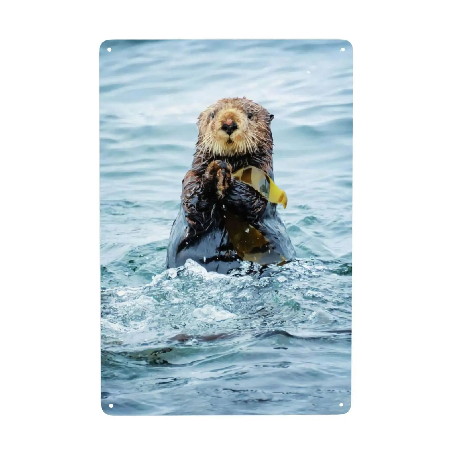 

Otter Poster Metal Sign Vintage Cute Bathroom Poster Home Bar Club Bedroom Wall Decoration 12x18 Inches
