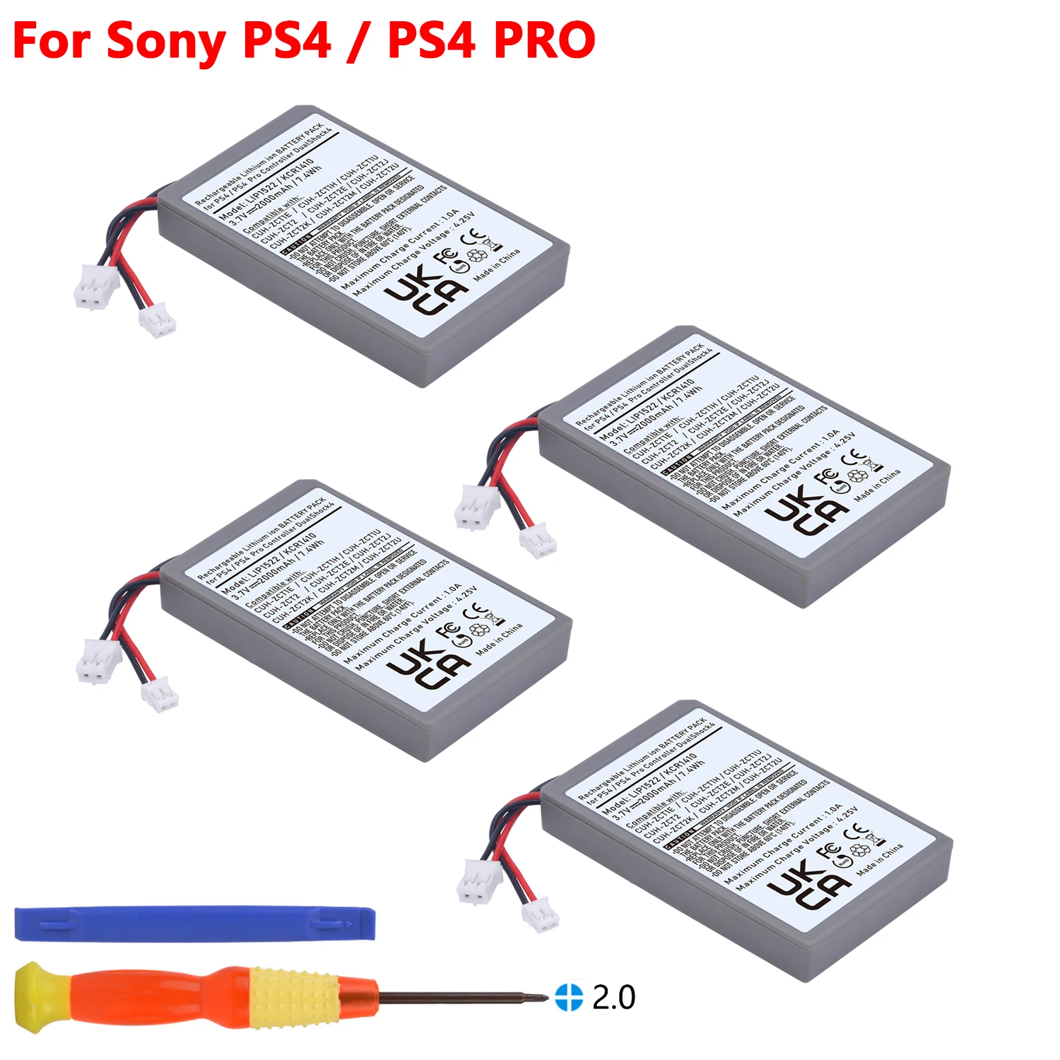 Batteria 3.7V 2000Mah Per Sony Ps4 Ps4 Pro Slim Lip1522 Dualshock V1 V2 Controller First N Seconda Generazione Ps4 Playstation