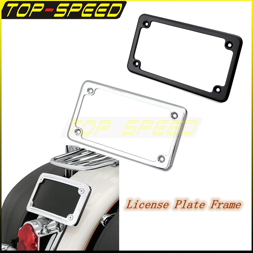 

4" x 7" Motorcycle License Plate Frame Aluminum Universal Motorbike Number Plate Frame Holder Bracket For Harley Yamaha Suzuki