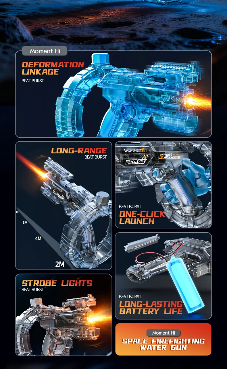 Elektrisch waterpistool met led licht voor strand en buiten_voghion.com
