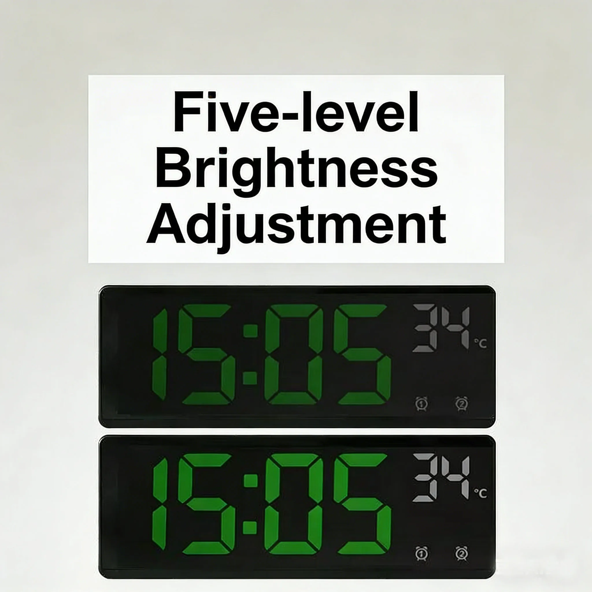 Voice Control Digital Alarm Clock Temperature Dual Alarm Snooze Desktop Table Clock Night Mode 12/24H LED Clock Watch Desk