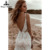 Vestido Bohemian Wedding Dress V Neck Lace Boho Spaghetti Straps Backless Beach Bridal Gowns Vestido de novia Roycebridal 2024 #3