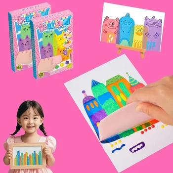 Carte da disegno Kit di pittura artistica con raschietto Materiale fai-da-te Pittura Forniture artistiche Pittura antigraffio a colori Modello animale